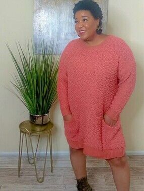 Zenana Outfitters Textured Popcorn Knit Sweater AshRose Plus Size